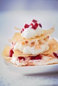 Mille Feuilles with cream, beetroot and crab meat