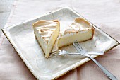 Two slices of meringue cheesecake