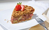 Rhubarb pie with strawberries