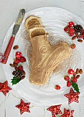 A Christmas Yule Log cake