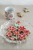 Iced, flower-shaped biscuits