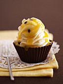 A passion fruit cupcake