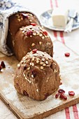 Challah with oats and dried cranberries