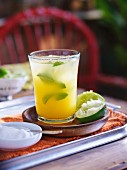 A lime drink with mint (South America)