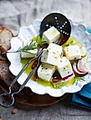 Feta cheese in oil