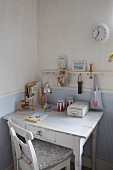 Small vintage writing desk in child's bedroom