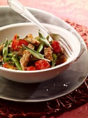 Veal stew with green beans and sage