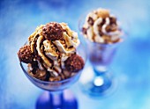 Ferrero Rocher ice cream sundaes
