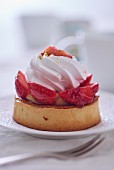 strawberry cream cake (topic: strawberries)