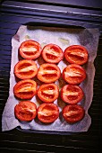 Tomatoes being dried in the oven