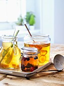 Iced tea with various ingredients