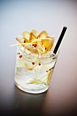 Gin& Tonic with ginger and lemon zest