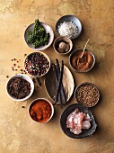 An arrangement of various spices