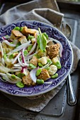 Bread salad with broad beans and red onions (Italy)