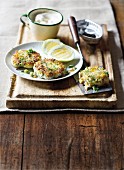 Fish cakes with sardines and parsley