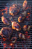 Barbecued chicken on the grill