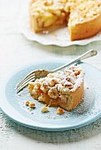 Apple cake with coconut crumbles