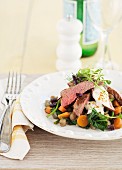 Lamb fillet with carrots and spinach