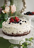 Cassata cake with berries for Christmas