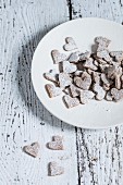Heart-shaped butter biscuits