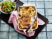 Lasagne with a side salad