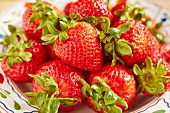 A bowl of organic strawberries