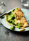 Broccoli omelette with peas