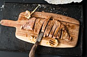 Grilled Iberico pork secreto (fillet steak) with garlic