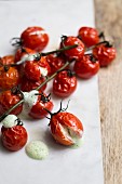 Roasted vine tomatoes with ricotta