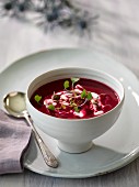 Beetroot soup with chilli and cumin