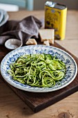 Courgette noodles, Parmesan cheese and olive oil