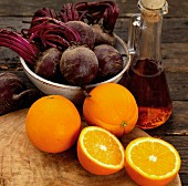 Beetroots, oranges with red wine vinegar
