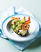 Avocado and prawn salad