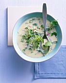Wild herb soup with cream