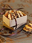 Sesame seed biscuits in a gift box