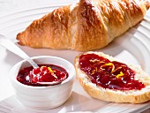 Croissants with jam