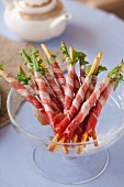 Breadsticks with rocket and Parma ham