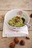 Avocado cream with fresh walnuts