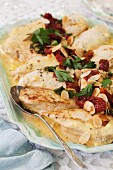 Chicken breast with mascarpone, mustard and roasted almonds