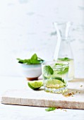 Mojito with limes and mint