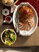 Roast turkey with honey, juniper berries and red currants (Christmas)