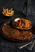 Veal escalope with spaghetti