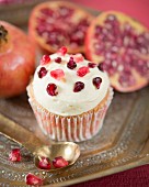 A pomegranate cupcake