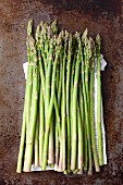 Thin green asparagus spears
