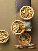 Courgette tart with feta cheese and mint cream