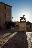 The Lion of Saint Mark in front of the church at Sineu, Majorca