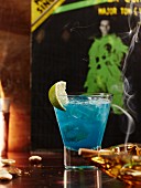1980s style cocktails: a cocktail made with Blue Curaçao