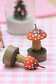 Toadstool-shaped candles