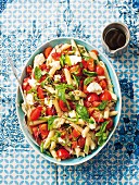 Pasta salad with tomatoes and feta cheese