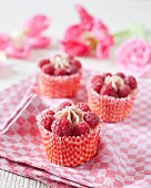 Raspberry crown cupcakes
